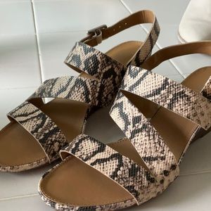 Franco Sarto Snake Print Strappy Sandals